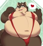  &lt;3 2022 anthro belly big_belly blush brown_body canid canine clothing genitals hi_res kemono kusosensei male mammal moobs navel nipples obese obese_male overweight overweight_male penis raccoon_dog shoutaro solo tanuki underwear 