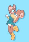  baggashame boots clothing diaper drop_shadow female footwear freckles fussy_the_squirrel_(baggashame) hi_res mammal midair one_eye_closed open_mouth overall_dress overalls pattern_diaper rodent sciurid simple_background solo sweater topwear tree_squirrel turtleneck wink 