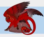  avian belly breasts bulge cmitchell digestion female feral fur genitals gryphon hi_res horn mythological_avian mythology pussy red_body red_fur solo tommy_(disambiguation) victim vore wings yellow_eyes 