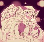  2022 absurd_res ailurid anthro biped blush christmas christmas_clothing christmas_headwear clothing cute_fangs gift hat headgear headwear hi_res holidays humanoid_hands kemono l3landbunny lifewonders mammal red_panda santa_claus santa_hat solo tokyo_afterschool_summoners video_games zhurong_(tas) 