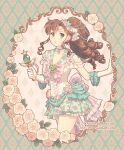  bishoujo_senshi_sailor_moon brown_hair closed_mouth dav-19 flower gloves green_eyes hair_flower hair_ornament highres looking_at_viewer rose sailor_jupiter victorian wand white_gloves 