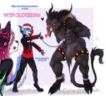  &lt;3 2022 abs anthro bell bell_collar biped black_body black_fur blue_body blue_fur blue_hair bottomwear bovid bulge canid canine caprine caprine_demon chain chain_leash christmas christmas_clothing christmas_headwear clothing collar crystalberry demon dialogue digital_media_(artwork) english_text female fur genital_outline goat_demon group hair hat headgear headwear hi_res holidays hooves horn krampus leash loincloth long_hair long_tongue male mammal multicolored_body multicolored_fur muscular muscular_anthro muscular_male one_eye_closed pecs penis_outline pink_hair red_eyes santa_hat text tongue tongue_out trio white_body white_fur wink yellow_eyes 