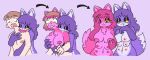  after_transformation anthro areola bite bite_mark bite_mark_on_shoulder bodily_fluids breast_grab breasts canid countershading dipstick_tail duo female fur gender_transformation hand_on_breast hi_res human lactating male mammal markings mtf_transformation multi_breast pink_areola pink_body pink_fur popstick purple_body purple_fur sequence simple_background species_transformation tail_markings transformation transformation_sequence transformation_through_bite yellow_eyes 