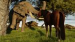  absurd_res blender_(software) elephant elephantid equid equine feral hi_res horse male male/male mammal nicobay_(artist) outside presenting proboscidean solo teasing 