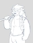  absurd_res anthro athletic athletic_anthro athletic_male axe bottomwear bulge clothed clothing crop_top crop_top_lion_(mrjosh47) exposed_belly felid flannel hi_res holding_object lion lumberjack male mammal mane melee_weapon mrjosh47 open_clothing open_shirt open_topwear pantherine pubes shirt solo topwear torn_clothing tuft weapon 