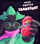  absurd_res anthro beverage beverage_can bingbingo_(artist) black_background black_body black_fur bovid caprine clothing crushed_can deltarune english_text eyewear fur glasses goat green_clothing green_eyewear green_glasses green_hat green_headwear hat headgear headwear hi_res liquid male mammal meme pink_scarf ralsei robe scarf shaking simple_background soda solo spill spilled_drink spilling text undertale_(series) video_games 