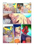  2022 absurd_res anthro anthrofied beverage big_muscles blurred_background bryan_(zourik) building clothed clothing coffee comic container cup day dialogue dress_shirt duo dylan_(zourik) english_text eyebrows frown fur generation_1_pokemon generation_7_pokemon hair hi_res incineroar legendary_pokemon male motion_lines multiple_scenes muscular muscular_anthro muscular_male narrowed_eyes nintendo open_mouth open_smile outside persian_(pok&eacute;mon) plant pokemon pokemon_(species) shirt sitting sky smile standing steam teeth text thinking tongue topwear torracat tree tuft video_games walking whiskers zack_(zourik) zeraora zourik 