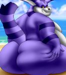  absurd_res belly big_belly big_butt big_ears big_the_cat butt camp14 chubby_anthro chubby_male domestic_cat felid feline felis fluffy fluffy_tail hi_res looking_at_viewer male mammal nipples sega sitting smile smirk solo sonic_the_hedgehog_(series) spread_butt spreading 
