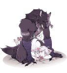  absurd_res alpha_channel anthro ass_up big_dom_small_sub black_body black_fur bovid canid canine canis caprine claws clenched_teeth cloven_hooves doggystyle dominant duo eyes_closed fangs female female_penetrated from_behind_position fur hair hi_res hooves interspecies larger_male lausig male male/female male_penetrating male_penetrating_female mammal muscular muscular_anthro muscular_male penetration predator/prey predator_penetrating_prey sex sheep short_tail simple_background size_difference smaller_female tattoo teeth tongue tongue_out transparent_background white_hair wolf 