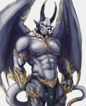  abs anthro armor biceps bone bottomwear chaos chaos_daemon claws clothed clothing collar daemon_prince demon god_slayer hi_res horn humanoid jewelry loincloth male membrane_(anatomy) membranous_wings muscular muscular_thighs nipple_piercing nipples partially_clothed pecs piercing serratus sharp_teeth shaydh simple_background skull solo teeth total_war:_warhammer triceps unconvincing_armor video_games warhammer_(franchise) warhammer_fantasy wings 