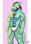  absurd_res anthro asian_clothing asian_mythology biceps body_hair chest_hair clothed clothing digital_media_(artwork) dragon east_asian_clothing east_asian_mythology eastern_dragon fingers fundoshi fundoshi_only green_body greensoda_(greensodafennec) greensodafennec hair hi_res horn humanoid japanese_clothing male multicolored_body muscular muscular_male mythology scalie scar simple_background solo underwear underwear_only 