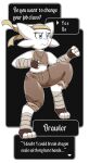  anthro bandage boxing brawler clothing dialogue english_text female flat_chested hi_res kobold monochrome solo speech_bubble sport text vavacung 