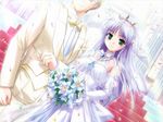  blue_hair bride crown dress feena_fam_earthlight female girl green_eyes purple safe wedding 