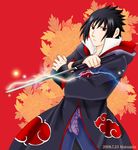  2008 black_hair male_focus mutsumix naruto red_eyes solo sword uchiha_sasuke weapon 