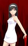  black_hair blue_eyes breasts dress female hairband jack_(artist) jack_(pixiv418860) kumashiro_maya long_hair minidress occult_academy seikimatsu_occult_gakuin short_dress solo standing white_dress 