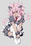  animal_ears crossdress crossdressing dark_skin inazuma_eleven inazuma_eleven_(series) maid pink_hair tail trap tsunami_jousuke 