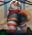  absurd_res ailurid anthro big_butt breasts butt christmas clothing colored female female/female fluffy fluffy_tail hi_res holidays legwear mammal overweight overweight_anthro overweight_female red_panda ruby_panda ruby_panda_(artist) solo solo_focus stockings sweater thick_thighs topwear wide_hips 