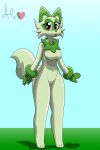  2022 absurd_res anthro breasts clothing digital_media_(artwork) felid feline female female/female generation_9_pokemon gloves god-ale handwear hi_res humanoid kitamanchas mammal nintendo pokemon pokemon_(species) solo sprigatito wide_hips 