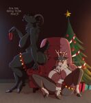  anthro arttukorppu bell big_breasts big_butt black_body black_fur bovid breasts bridle brown_body brown_fur butt capreoline caprine caprine_demon chair christmas christmas_ornament christmas_present christmas_tree cloven_hooves collar curved_horn curvy_figure deer demon duo facial_hair fangs female fur furniture genitals gift goat goat_demon goatee hi_res holidays hooves horn huge_breasts inside jingle_bell jingle_bell_legband krampus mammal nipples nude on_chair plant presenting presenting_pussy pussy reclining reindeer reins short_tail side_boob sitt sitting spread_legs spreading take_your_pick tan_body tan_fur thick_thighs tree voluptuous 