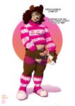  2022 absurd_res anthro artbyyellowdog balls bear biped bottomwear bottomwear_down brown_body brown_fur brown_hair christmas christmas_clothing claws clothed clothing cum_in_a_cup dialogue digital_media_(artwork) erection eyewear finger_claws footwear fur genitals glasses hair hand_on_penis hi_res holidays humanoid_genitalia humanoid_penis looking_at_viewer male mammal multicolored_body multicolored_fur pants pants_down partially_clothed penis pink_clothing pink_footwear pink_socks pink_sweater pink_topwear plantigrade simple_background slippers socks solo standing sweater talking_to_viewer tan_body tan_fur topwear two_tone_body two_tone_fur white_background 