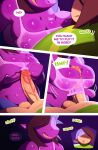  2022 anthro areola balls big_breasts bottomless bottomless_male bottomwear breast_play breasts chubby_female clothed clothing comic deltarune dialogue duo english_text female genitals hand_on_breast hi_res human kris_(deltarune) lizard male male/female mammal nipples pants penis purple_areola purple_body purple_nipples reptile scalie sex susie_(deltarune) svarzye teeth text titfuck topwear undertale_(series) vein veiny_penis wet wet_clothing 