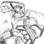  absurd_res anthro canid canine fox hi_res iaian_luxo_fox looking_at_viewer machine male mammal mecha sketch solo unfinished 