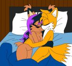  aged_up anthro archie_comics canid canine duo felid feline female fox holding_each_other lynx male male/female mammal miles_prower nicole_the_lynx sega sleeping smile sonic_the_hedgehog_(archie) sonic_the_hedgehog_(comics) sonic_the_hedgehog_(series) under_covers 