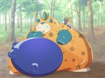  absurd_res after_transformation anthro blueberry_inflation forest generation_1_pokemon generation_8_pokemon greedent group hi_res holowear_(pokemon) huge_filesize human interspecies male male/male mammal nintendo obese obese_anthro overweight overweight_anthro plant pokemon pokemon_(species) pokemon_unite pokephilia snorlax superabsurd_res tapirclip transformation tree trio volo_(pokemon) 