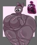  animate_inanimate anthro big_breasts big_butt breasts butt cartoon_eyes chubby_female eyelashes featureless_breasts featureless_crotch female grey_body hand_on_breast handpaw huge_breasts huge_thighs hyper hyper_thighs johan_memoris looking_down mouthless paws plastic plastic_bag red_hairband simple_background slightly_chubby solo thick_thighs trash_bag wide_hips 