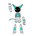  anthro blue_body blue_ears blue_tail bump_attack chaotic_(chaotic_63) felid feline grey_body grey_ears machine mammal multicolored_body robot solo visor white_body white_tail 