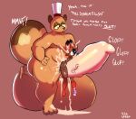  absurd_res anal anthro balls big_balls big_penis bodily_fluids canid canine character_name:chef_nook character_name:lupe_noriega chef_hat clothing cum cum_from_ear cum_from_mouth cum_from_nose cum_in_mouth cum_in_nose cum_inside cum_through duo excessive_cum excessive_genital_fluids footwear genital_fluids genitals hat headgear headwear hi_res huge_balls huge_penis hyper hyper_balls hyper_genitalia hyper_penis lagomorph leaking_cum leporid living_condom male male/male mammal penis rabbit raccoon_dog shoes slightly_chubby sneakers tanuki 