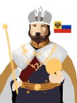  absurd_res anthro canid canine clothed clothing covering crown emperor facial_hair felid fur gold_(metal) gold_jewelry hair hat headgear headwear hi_res jewelry king lion looking_at_viewer mace male mammal medal melee_weapon mitchthegoat mustache painting_(artwork) pantherine royalty russia russian_flag simple_background sketch solo traditional_media_(artwork) tsar watercolor_(artwork) weapon world_war_1 