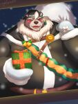  2022 anthro bear christmas christmas_clothing christmas_headwear clothing gift hat headgear headwear hi_res highforce059 holidays kemono lifewonders male mammal obese obese_male overweight overweight_male santa_claus santa_hat snow snowing solo tokyo_afterschool_summoners wen_kamui_(tas) 