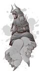  barefoot bone claws clothed clothing fate_(series) feet foot_fetish foot_focus hi_res horn kredri male paws simple_background skull soles solo toe_claws toes 