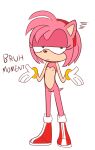  2022 amy_rose culturedlunatic english_text female flat_chested fur hair hi_res looking_at_viewer nipples nude pink_body pink_fur sega short_hair simple_background solo sonic_the_hedgehog_(series) standing teenager text white_background young 