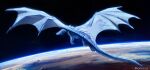  2022 ambiguous_gender claws colored_sketch digital_media_(artwork) dragon feral flying hi_res horn membrane_(anatomy) membranous_wings morsylvia scales scalie sketch sky solo spines star starry_sky western_dragon wings 
