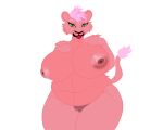  big_breasts breasts felid female hi_res huge_breasts lion mammal pantherine pink slightly_chubby thick 