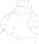  2022 96tning anthro bear belly big_belly blush humanoid_hands kemono male mammal moobs overweight overweight_male sketch solo 