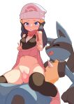  absurd_res anthro anthro_penetrating anthro_penetrating_human black_body black_fur blue_body blue_eyes blue_fur blush bottomwear breasts censored clothed clothing clothing_lift dawn_(pokemon) dekasuji double_v_sign duo eyes_closed female female_penetrated fur generation_4_pokemon genitals gesture hi_res human human_on_anthro human_penetrated interspecies legwear looking_at_viewer lucario male male/female male_penetrating male_penetrating_female mammal navel nintendo penetration penis pokemon pokemon_(species) pokephilia pussy raised_bottomwear raised_clothing raised_skirt sex simple_background skirt skirt_lift v_sign vaginal vaginal_penetration white_background 