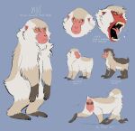  :&lt; ambiguous_gender angry english_text expressions feral haplorhine hi_res japanese_macaque macaque mammal model_sheet monkey nonbinary_(lore) old_world_monkey primate solo spoonfayse summer_coat text winter_coat 