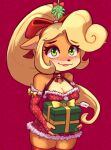  activision alex-toons anthro blush breasts christmas cleavage clothed clothing coco_bandicoot crash_bandicoot_(series) dress female fur gift hi_res holidays looking_at_viewer mistletoe plant smile solo thick_thighs 
