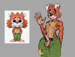  animatronic anthro balls canid canine circus_foxy_(fnaf) clothed clothing clown fangs five_nights_at_freddy&#039;s five_nights_at_freddy&#039;s:_security_breach fox foxy_(fnaf) funko_pop! fur genitals gesture hi_res humanoid looking_at_viewer machine male mammal marvofun muscular muscular_anthro muscular_male nipples open_bottomwear open_clothing orange_body orange_fur penis robot sad scottgames sketch solo suspenders teeth waving 