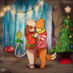  &lt;3 1:1 animal_genitalia anthro balls blush buizel cave christmas christmas_clothing christmas_lights christmas_sweater christmas_topwear christmas_tree clothed clothing detailed_background digital_media_(artwork) duo eyes_closed eyewear female fully_sheathed generation_2_pokemon generation_4_pokemon genitals glasses hi_res holidays kai_(mr.smile) male male/female mimi_(mr.smile) musical_note nintendo paws plant pokemon pokemon_(species) pussy radio sheath slow_dancing smeargle smile sweater topwear tree video_games waterfall 