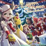  5girls :d ampharos arm_up bangs blush box brown_hair capelet christmas_tree collarbone commentary dark-skinned_female dark_skin delibird detached_sleeves dress earrings english_commentary gift gift_box gloves hat highres holding holding_gift jasmine_(holiday_2022)_(pokemon) jasmine_(pokemon) jewelry mono_land multiple_girls nessa_(holiday_2021)_(pokemon) nessa_(pokemon) night official_alternate_costume official_art open_mouth outdoors pink_hair pokemon pokemon_(creature) pokemon_(game) pokemon_masters_ex red_capelet red_gloves rosa_(holiday_2019)_(pokemon) rosa_(pokemon) skyla_(holiday_2020)_(pokemon) skyla_(pokemon) smile snowing tongue twintails watermark whitney_(holiday_2022)_(pokemon) whitney_(pokemon) 
