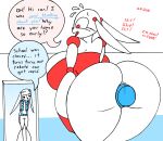  anthro big_breasts bottomless breasts butt clothed clothing dialogue duo english_text female genitals hi_res hybrid lagomorph leporid machine male mammal masturbation mom_bot_(rexon02) mother mother_and_child mother_and_son parent parent_and_child penetration profanity rabbit rear_view rexon02 robot son son_bot_(rexon02) speech_bubble text thick_thighs white_body wide_hips 