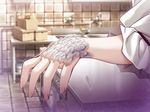  1girl feathers game_cg hand hands hell_guide indoors m_no_violet solo 