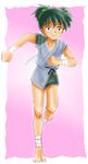  full_body gradient gradient_background highres inuyasha kohaku_(inuyasha) male male_focus running solo takenokoya 