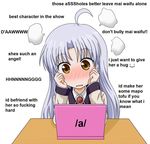  4chan angel_beats! blazer blush collar english highres school_uniform silver_hair tachibana_kanade takumi_(rozen_garten) tenshi_(angel_beats!) yellow_eyes 