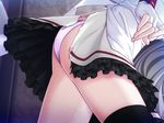  1girl fingerless_gloves frills game_cg gloves hell_guide konohana_amadu m_no_violet panties ribbon solo thighhighs torn_clothes underwear 