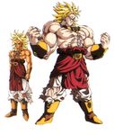  broly comparison dragon_ball dragonball dragonball_z legendary_super_saiyan maeda_minoru muscle shirtless super_saiyan tall torn_clothes 